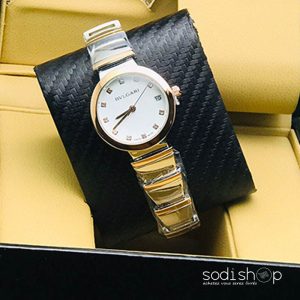 Montre BVLGARI Accessoire de Luxe Pour Femme Couleur Doré et Blanc DIA00169