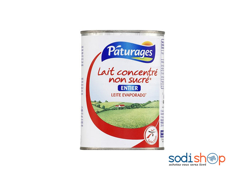 Lait Concentre Paturages Non Sucre 387ml MMD0085